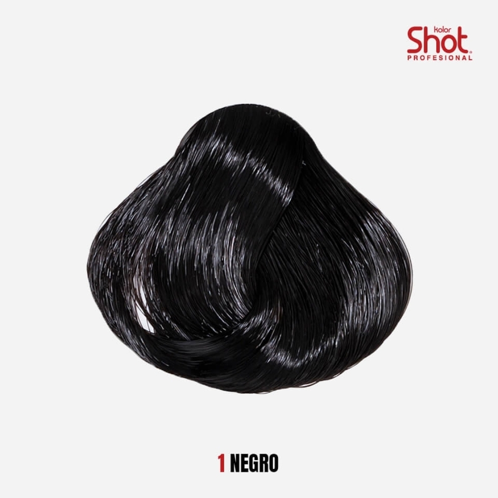 Kolor Shot Professional Hair Color Cream - Shade 1 Negro (Black) - 3.2 oz / 90g
